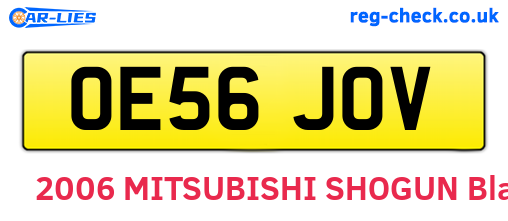 OE56JOV are the vehicle registration plates.