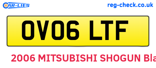 OV06LTF are the vehicle registration plates.