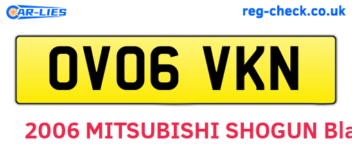 OV06VKN are the vehicle registration plates.