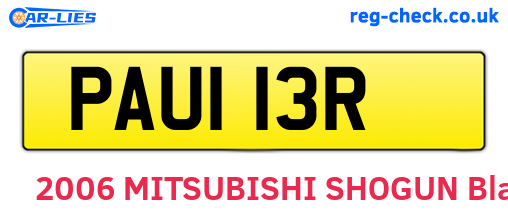PAU113R are the vehicle registration plates.