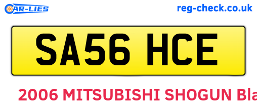 SA56HCE are the vehicle registration plates.