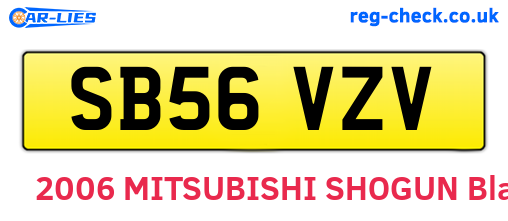 SB56VZV are the vehicle registration plates.