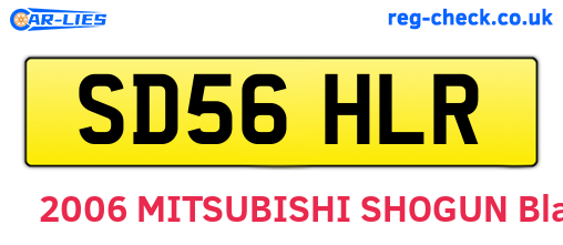 SD56HLR are the vehicle registration plates.