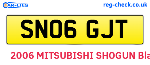 SN06GJT are the vehicle registration plates.