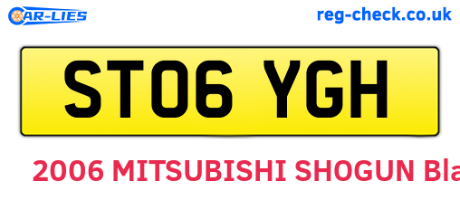 ST06YGH are the vehicle registration plates.