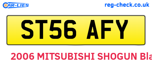 ST56AFY are the vehicle registration plates.