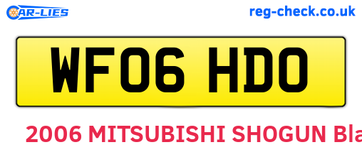 WF06HDO are the vehicle registration plates.