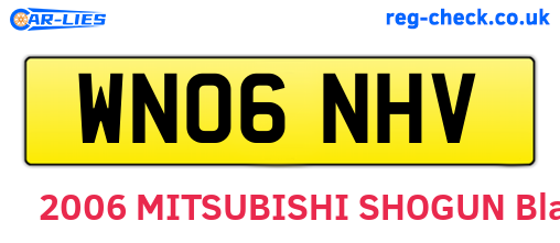 WN06NHV are the vehicle registration plates.