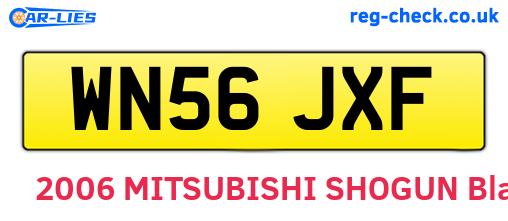 WN56JXF are the vehicle registration plates.