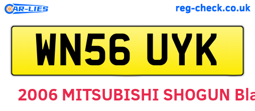 WN56UYK are the vehicle registration plates.