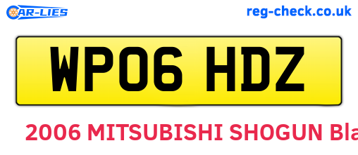 WP06HDZ are the vehicle registration plates.