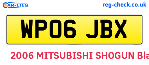 WP06JBX are the vehicle registration plates.