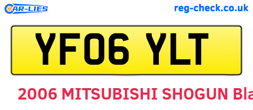 YF06YLT are the vehicle registration plates.