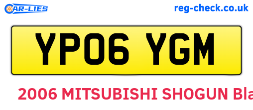 YP06YGM are the vehicle registration plates.