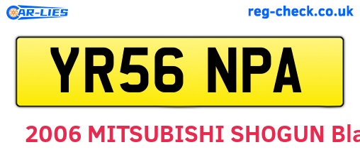 YR56NPA are the vehicle registration plates.