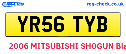 YR56TYB are the vehicle registration plates.