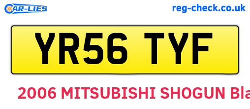 YR56TYF are the vehicle registration plates.