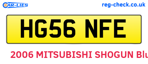 HG56NFE are the vehicle registration plates.
