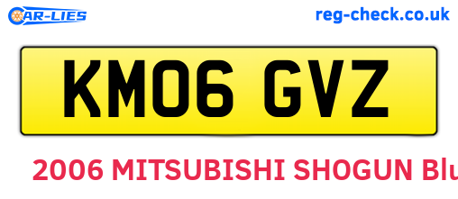 KM06GVZ are the vehicle registration plates.