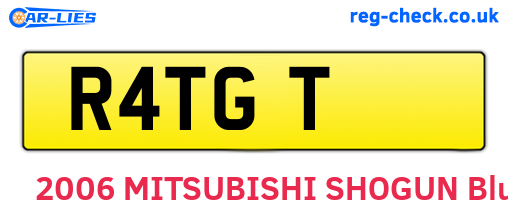 R4TGT are the vehicle registration plates.