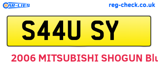 S44USY are the vehicle registration plates.