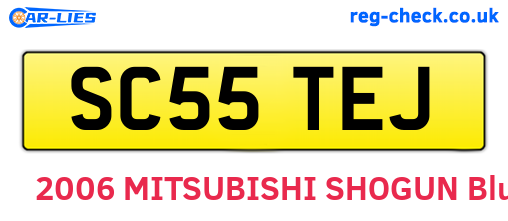 SC55TEJ are the vehicle registration plates.
