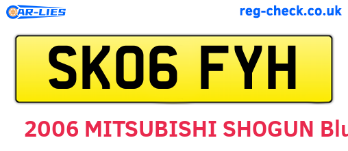 SK06FYH are the vehicle registration plates.