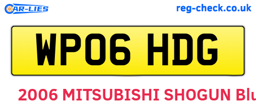 WP06HDG are the vehicle registration plates.