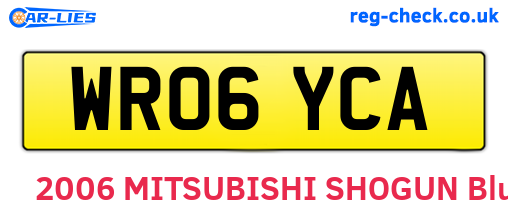 WR06YCA are the vehicle registration plates.