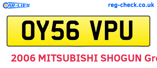 OY56VPU are the vehicle registration plates.