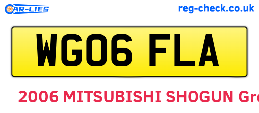 WG06FLA are the vehicle registration plates.
