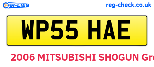 WP55HAE are the vehicle registration plates.