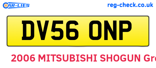 DV56ONP are the vehicle registration plates.