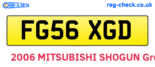 FG56XGD are the vehicle registration plates.