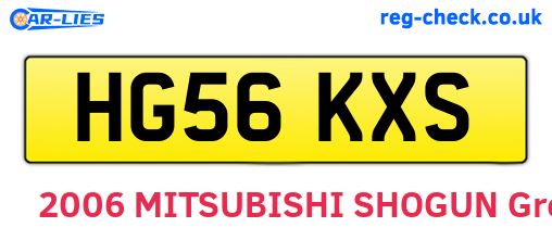 HG56KXS are the vehicle registration plates.