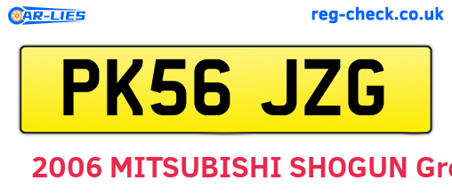 PK56JZG are the vehicle registration plates.