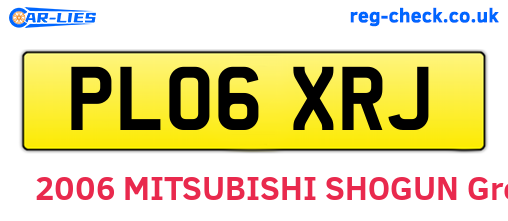 PL06XRJ are the vehicle registration plates.