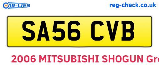 SA56CVB are the vehicle registration plates.