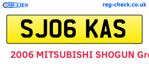SJ06KAS are the vehicle registration plates.