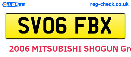SV06FBX are the vehicle registration plates.