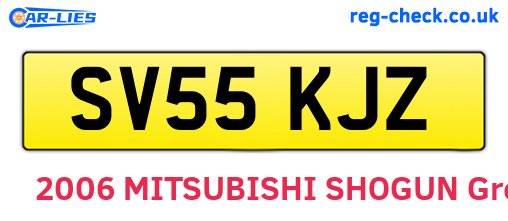 SV55KJZ are the vehicle registration plates.