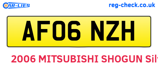 AF06NZH are the vehicle registration plates.