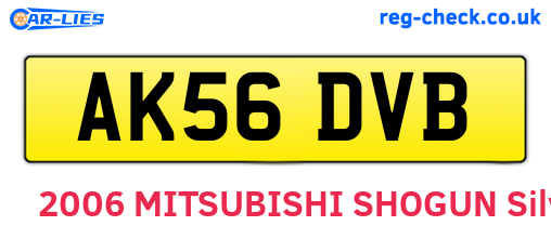AK56DVB are the vehicle registration plates.