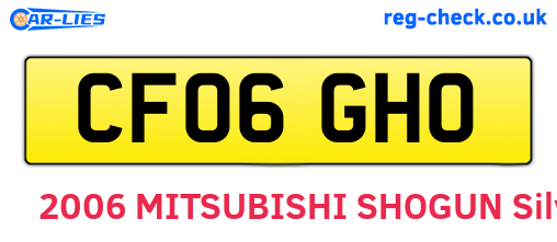 CF06GHO are the vehicle registration plates.