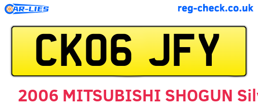 CK06JFY are the vehicle registration plates.