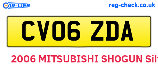 CV06ZDA are the vehicle registration plates.
