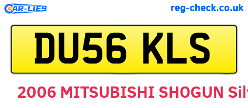 DU56KLS are the vehicle registration plates.