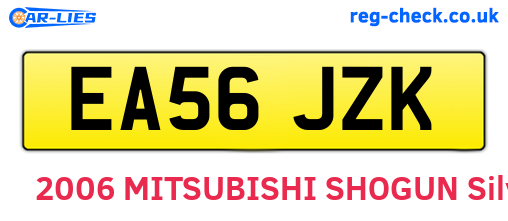 EA56JZK are the vehicle registration plates.