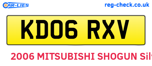 KD06RXV are the vehicle registration plates.