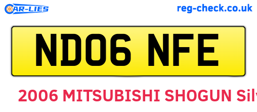 ND06NFE are the vehicle registration plates.